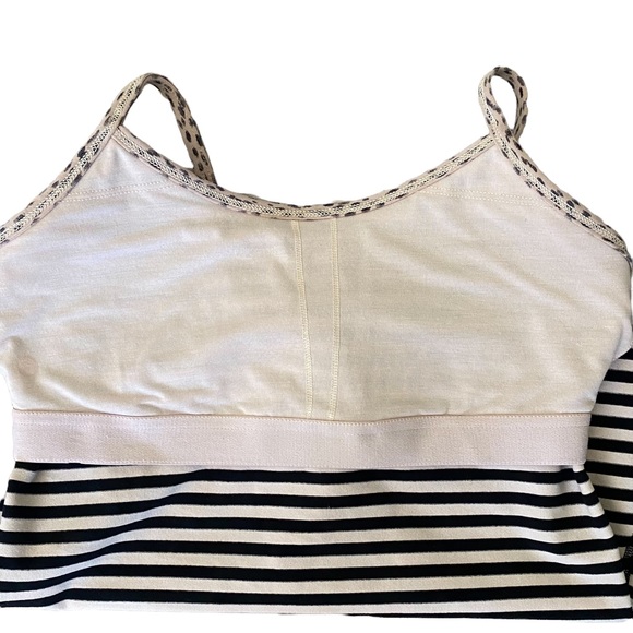 Lululemon Light Pink & Black Striped Racerback Tank Top w/ Built in Bra 4 - Picture 14 of 15